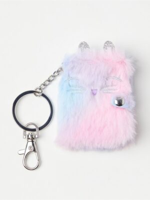 Fluffy cat notebook keychain - 8624837-6665