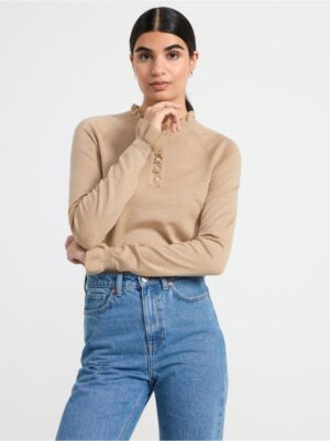 Fine-knit jumper with frill collar - 8633484-8659