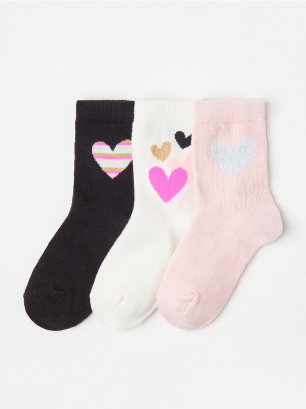 3-pack Socks with heart - 8638965-6907