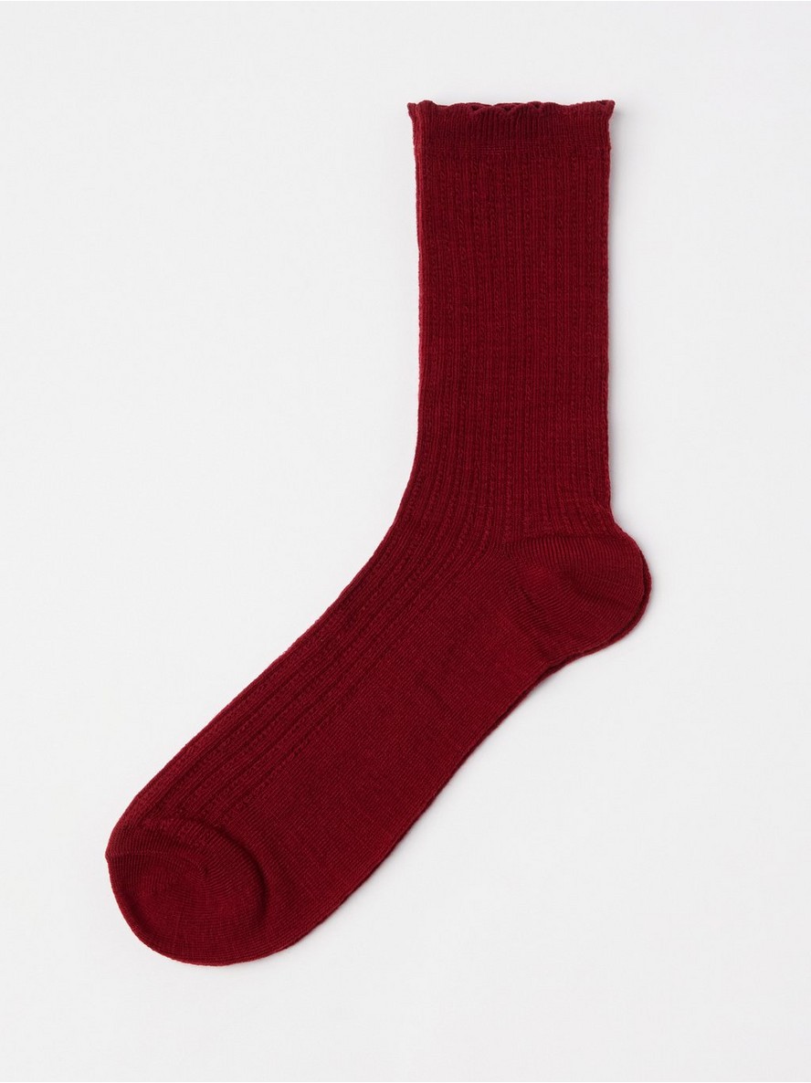 Carape – Pointelle socks in merino wool blend