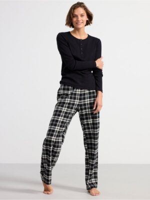 Pyjama trousers in flannel - 8585399-80