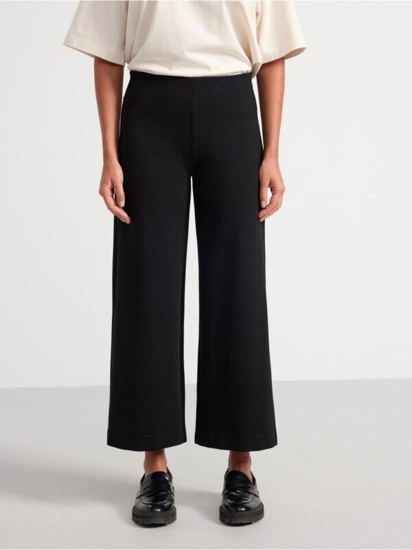 Cropped wide leg punto trousers - 8608195-80