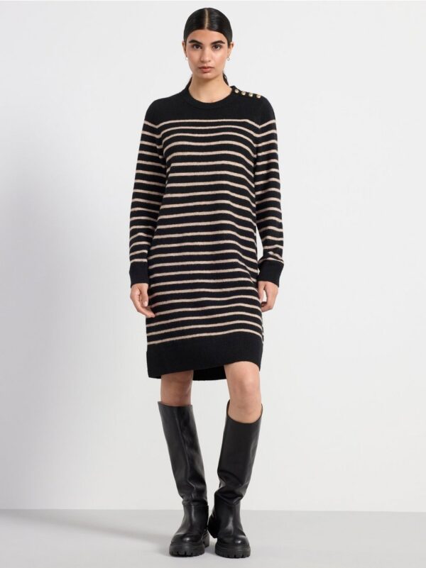 Knitted striped dress - 8626302-80