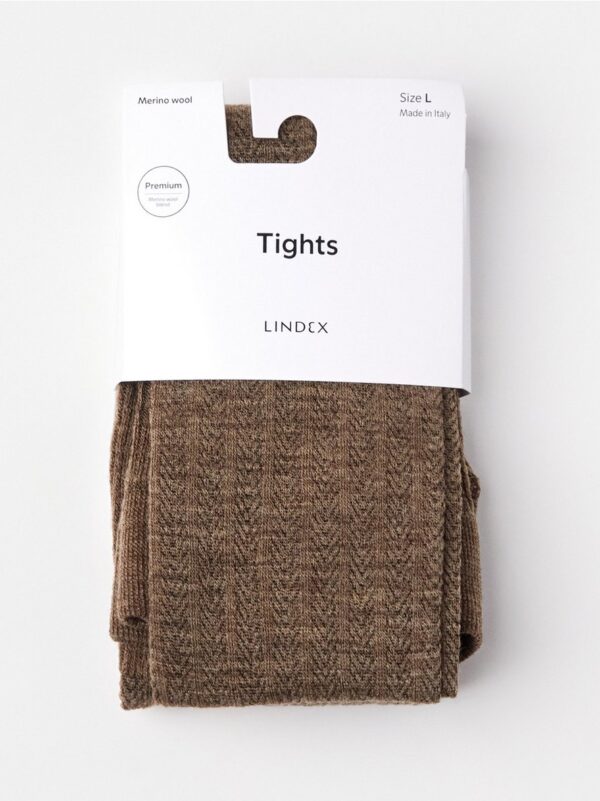 Herringbone patterned tights in wool blend - 8626985-2386