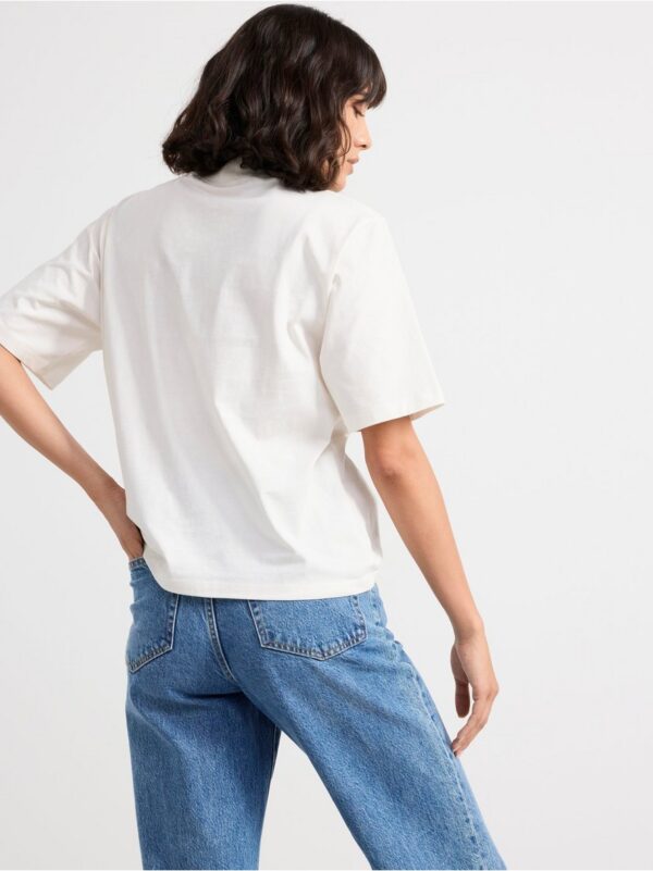 Short sleeve top with mock neck - 8632381-7862