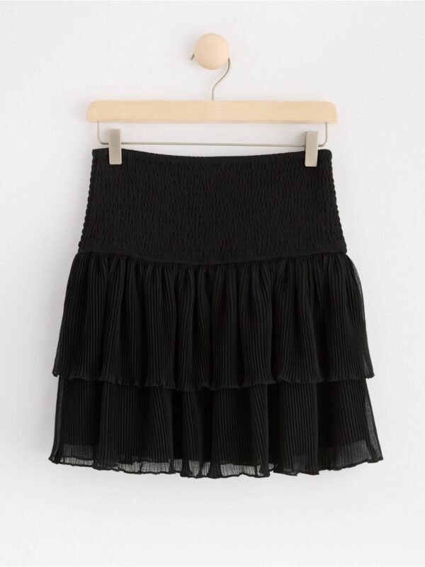 Chiffon skirt with smock and flounces - 8632624-80