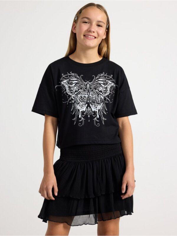 Short sleeve top with butterfly - 8669995-80