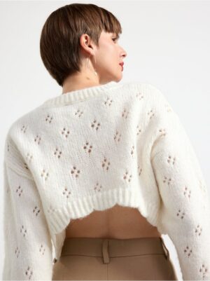 Cropped knitted jumper - 3000004-300