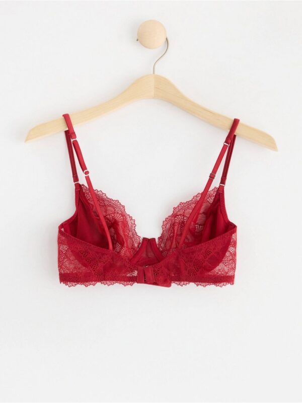 ella m – Unpadded satin bra with lace - 8419461-3766