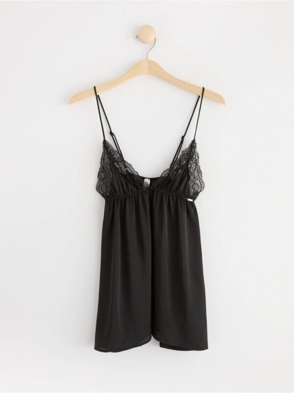 ella m – Satin slip dress with lace - 8566630-80