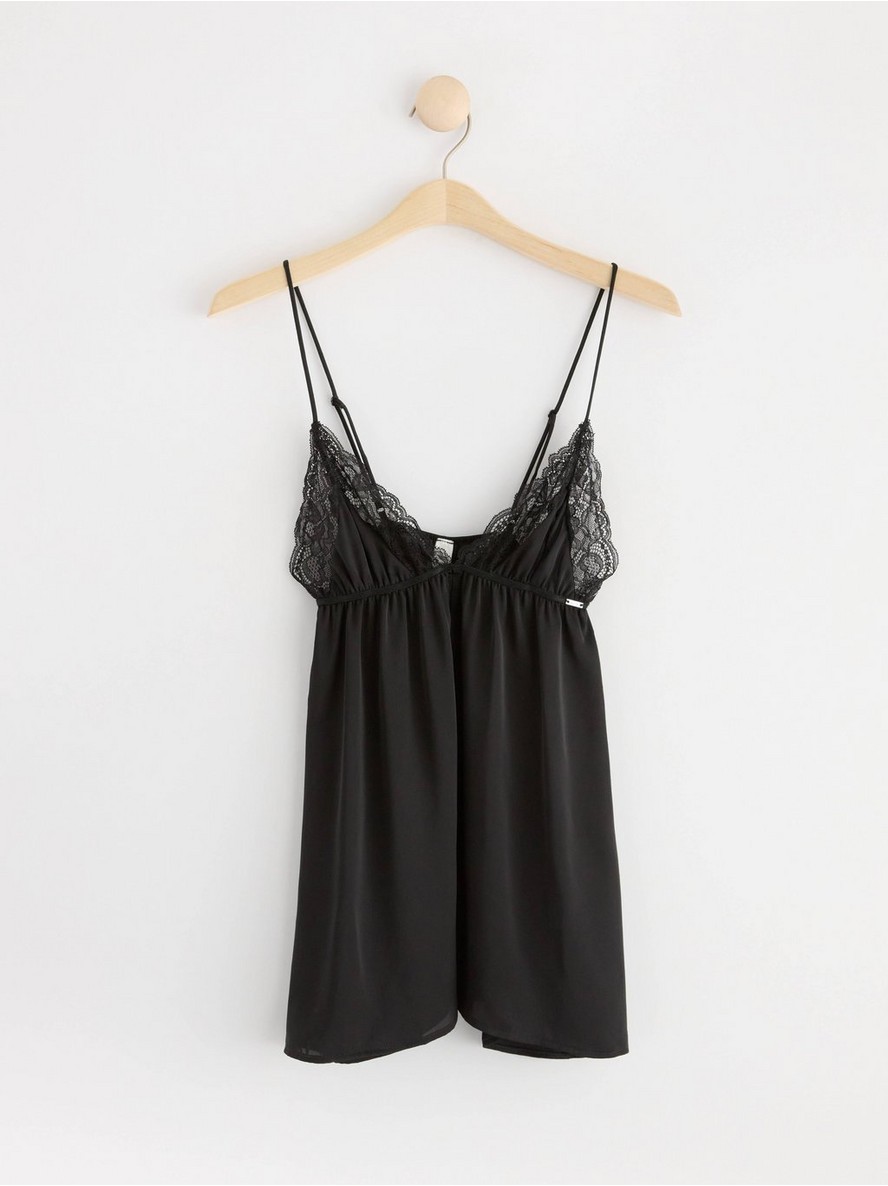 Spavacica – ella m – Satin slip dress with lace