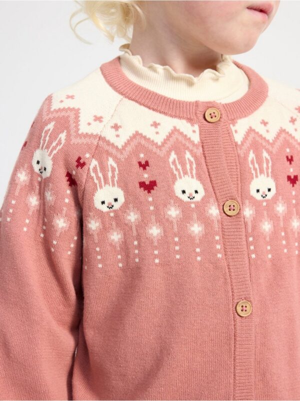 Knitted cardigan with rabbits - 8636621-7658