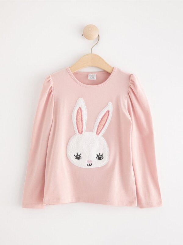 Long sleeve top with animal application - 8636624-6907