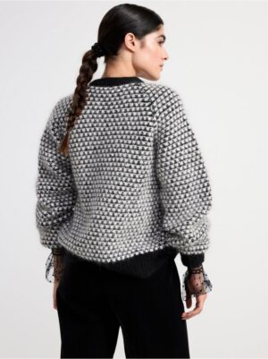 Knitted cardigan in mohair blend - 8638458-80