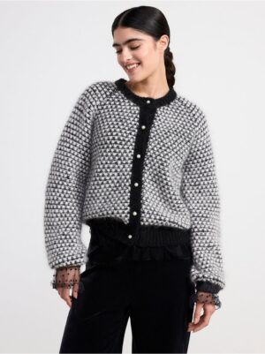 Knitted cardigan in mohair blend - 8638458-80