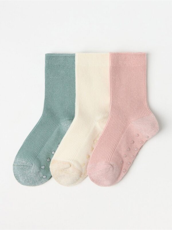 3-pack socks with antislip - 8638980-8493