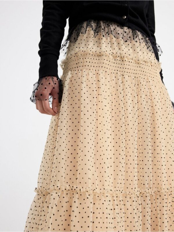 Midi skirt with flounce - 8652303-8399