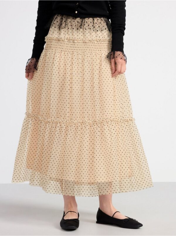 Midi skirt with flounce - 8652303-8399