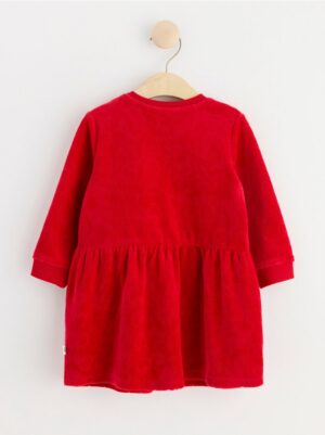 Velour dress with hearts - 8657171-8668