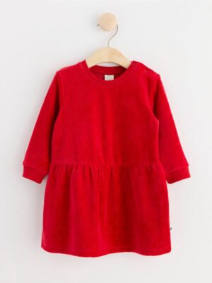 Velour dress with hearts - 8657171-8668