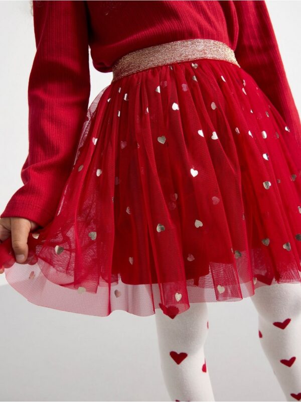 Tulle skirt with hearts - 8658189-7395