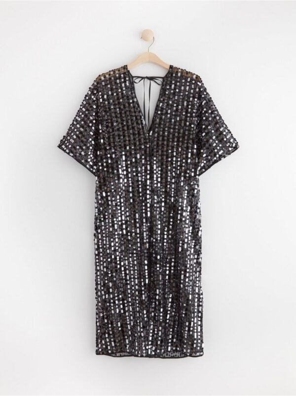 Midi dress with sequins - 8661631-80