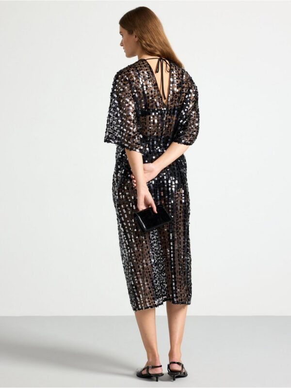 Midi dress with sequins - 8661631-80