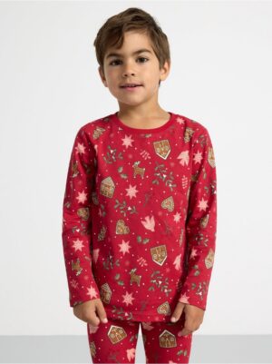 Long sleeve top with gingerbread - 8674782-7395