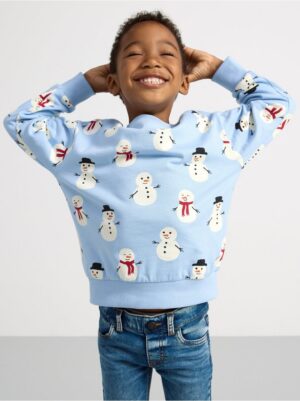 Sweatshirt with snowman print - 8685741-8852