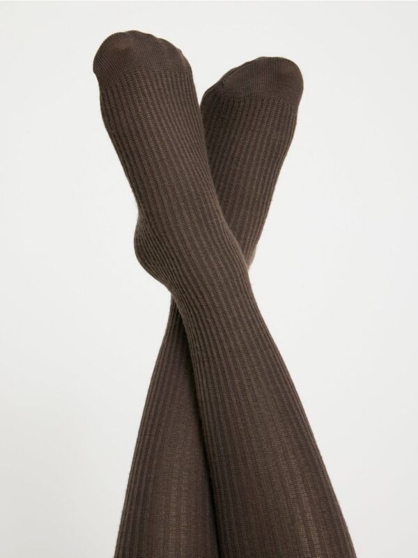 Rib knit tights in wool blend - 8481773-8117