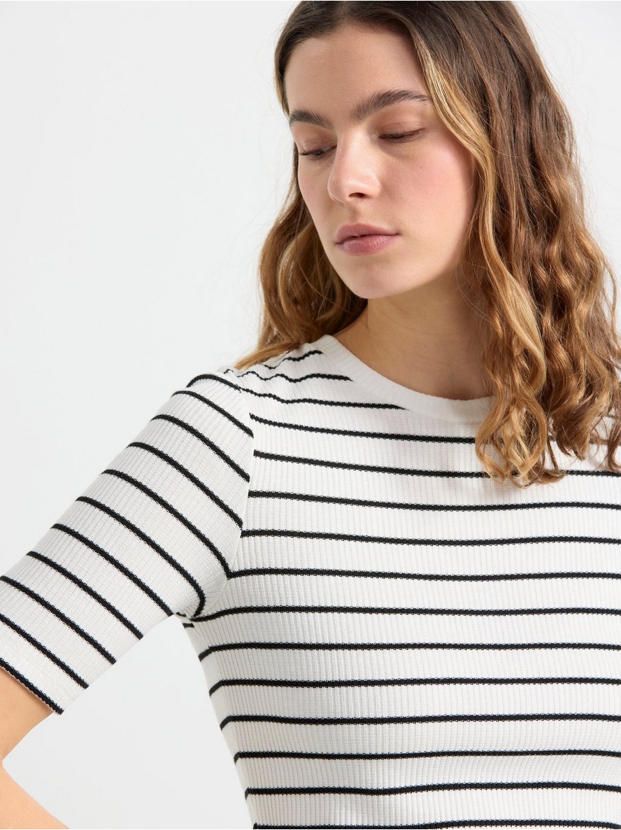 Majica – Ribbed short sleeved top with stripes