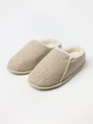 Felt slippers with fake fur - 8598551-7197