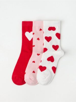 3-pack Socks with hearts - 8600950-8668