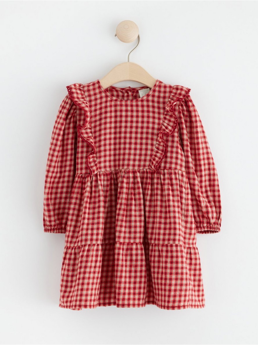 Haljina – Checked dress with frills