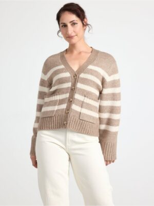 Cardigan with striped pattern - 3000037-9806