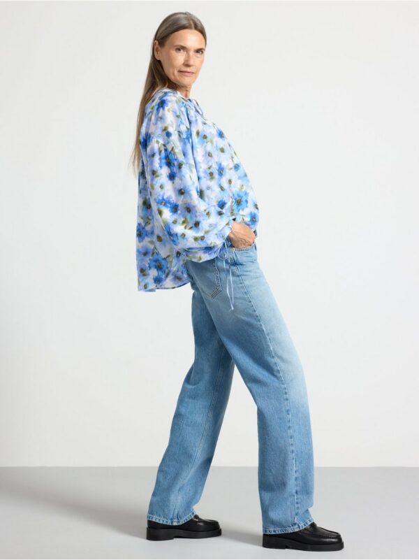 Patterned long sleeve blouse - 3000070-9614
