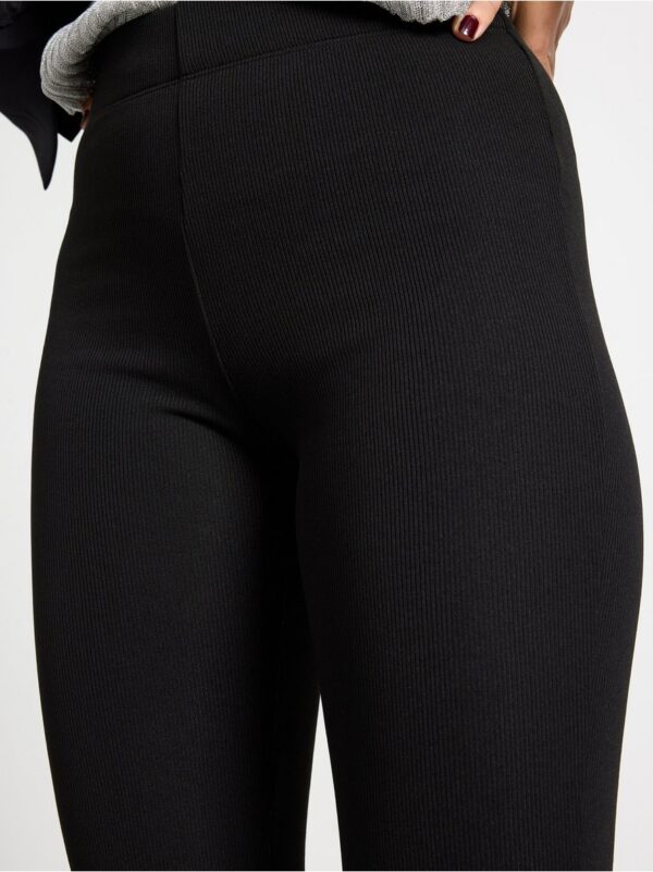 Ribbed leggings with brushed inside - 3000148-80