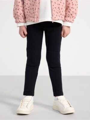 Leggings with knee patches and brushed inside - 7403605-80