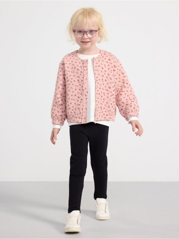 Leggings with knee patches and brushed inside - 7403605-80