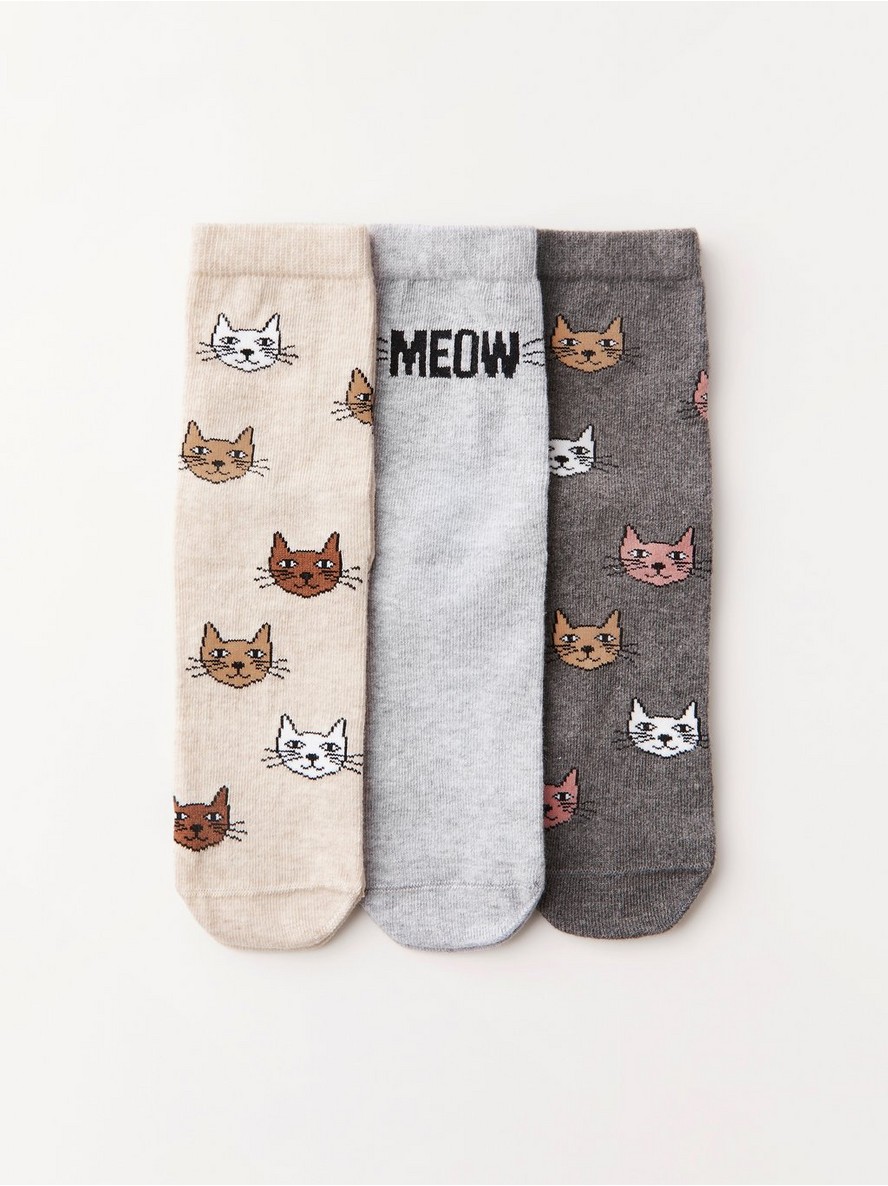 Carape – 3-pack socks with cats