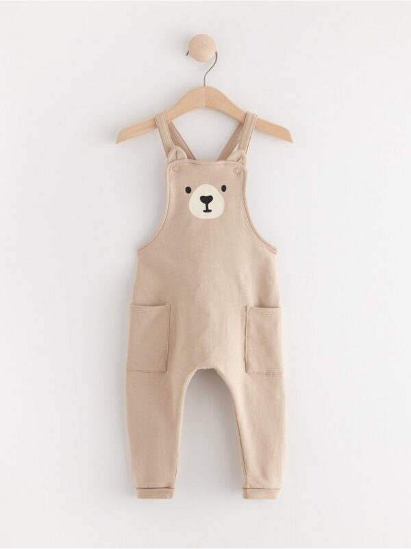 Bib trousers with bear face - 8321869-4939