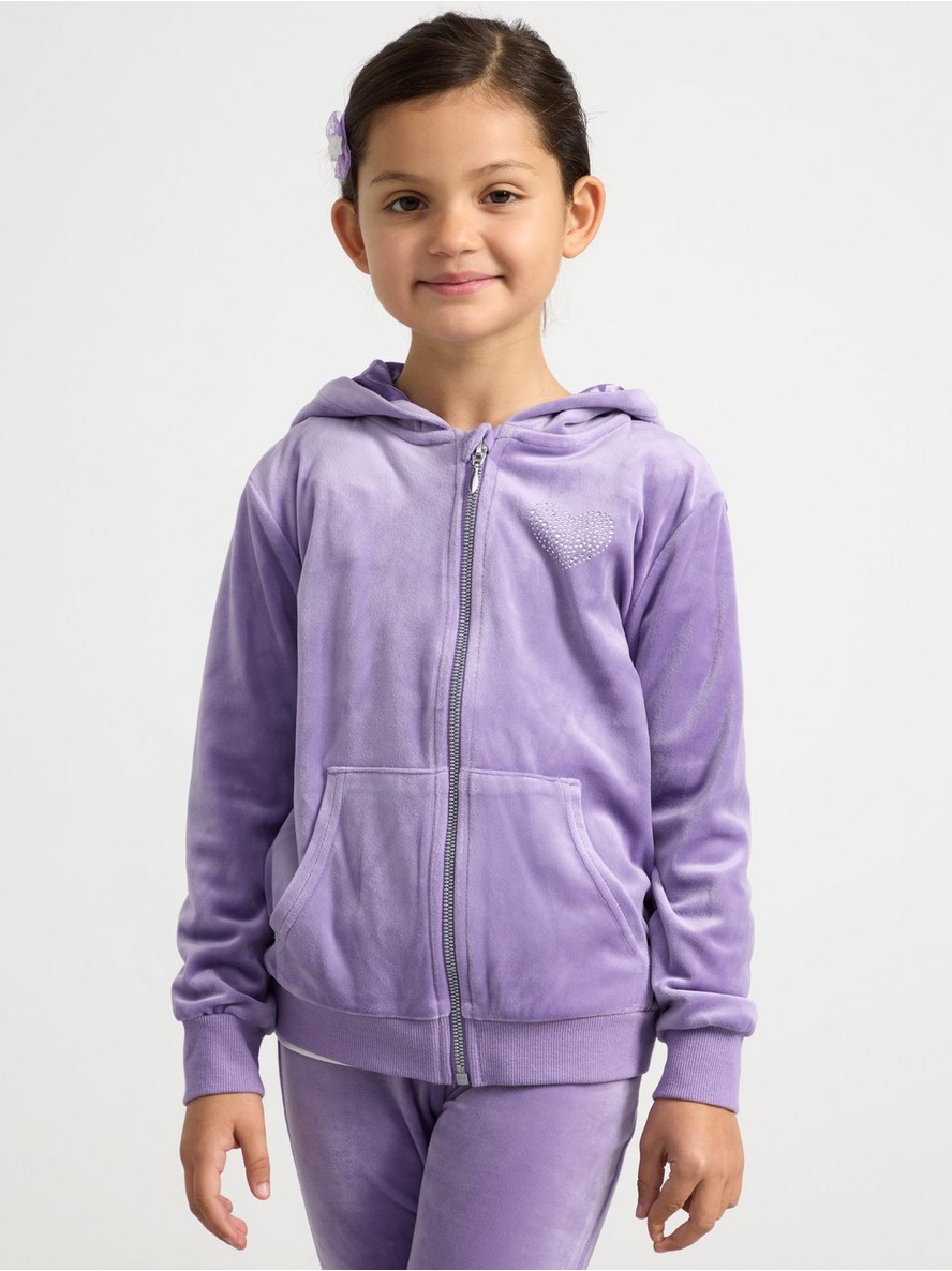 Dukserica – Velour zip hoodie