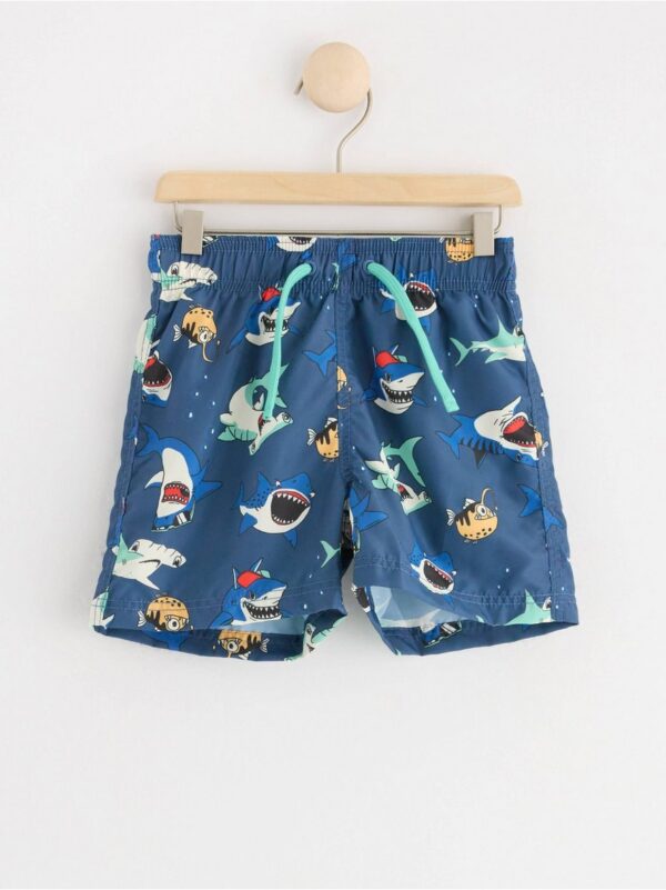 Swim shorts with sharks - 8665396-6465