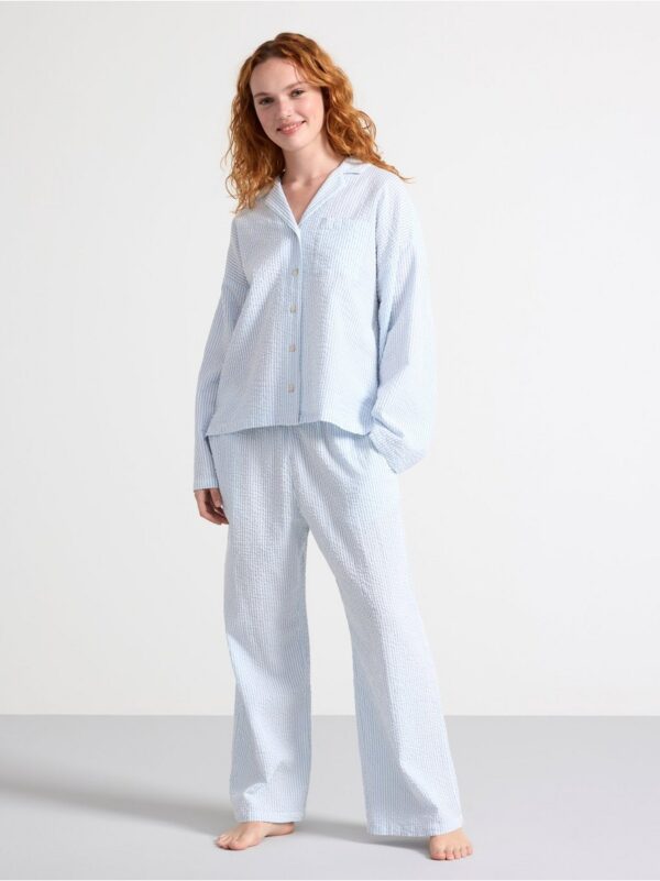 Pyjama shirt in seersucker - 8673001-7859