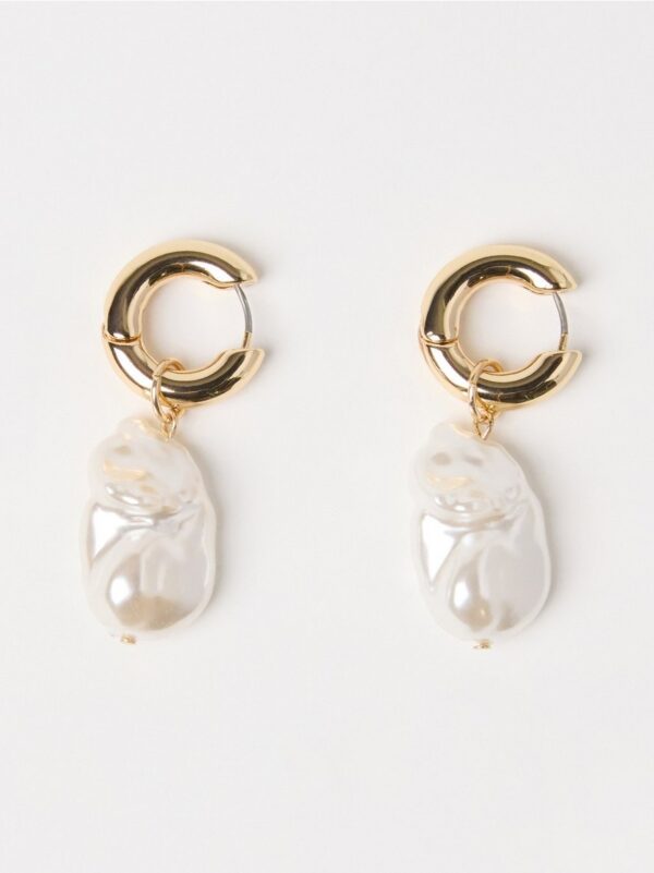 Hoop earrings with pearls - 8691871-20