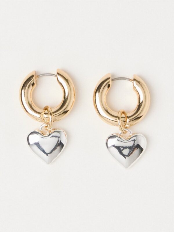 Hoop earrings with hearts - 8702739-20