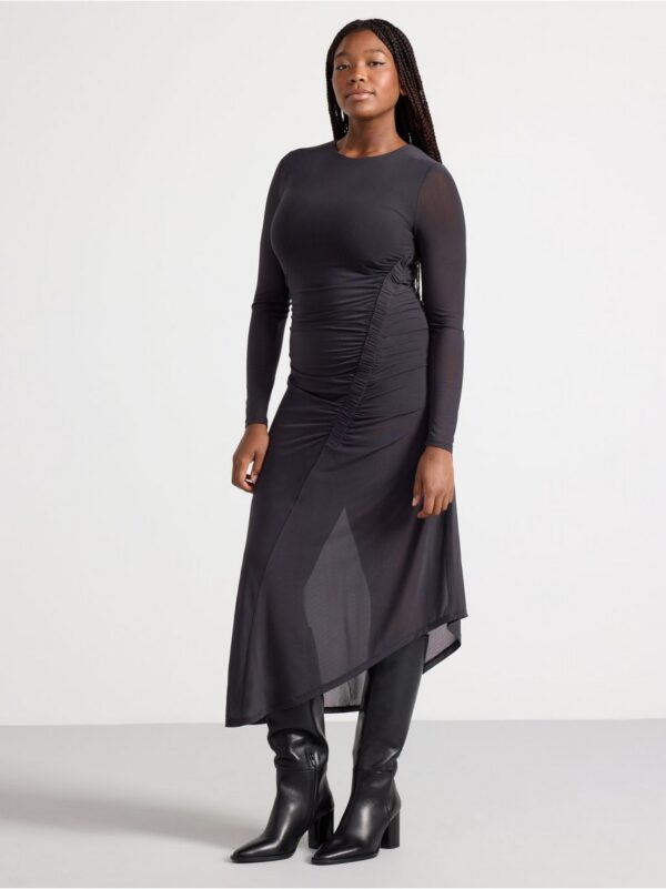Midi dress with asymmetrical shape - 3000051-9608