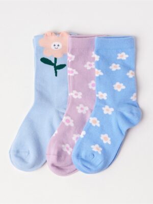 3-pack   Socks with flowers - 3000337-8852