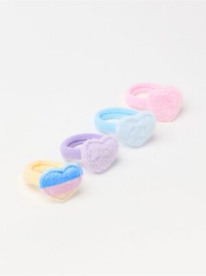 Hair elastics with hearts - 8692968-6729