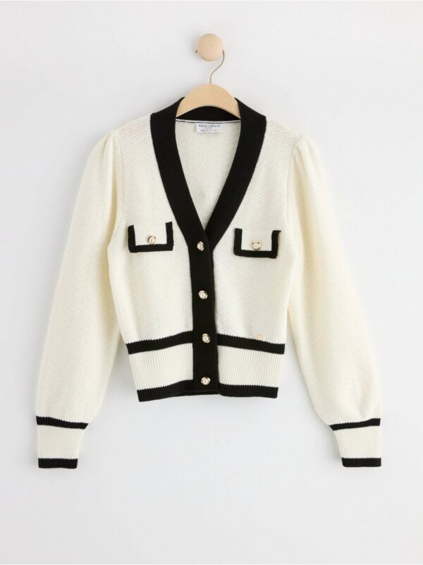 Cardigan with pearl buttons - 3000110-7488